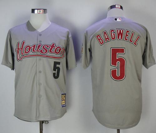 Astros #5 Jeff Bagwell Grey 2006 Turn Back The Clock Stitched MLB Jersey